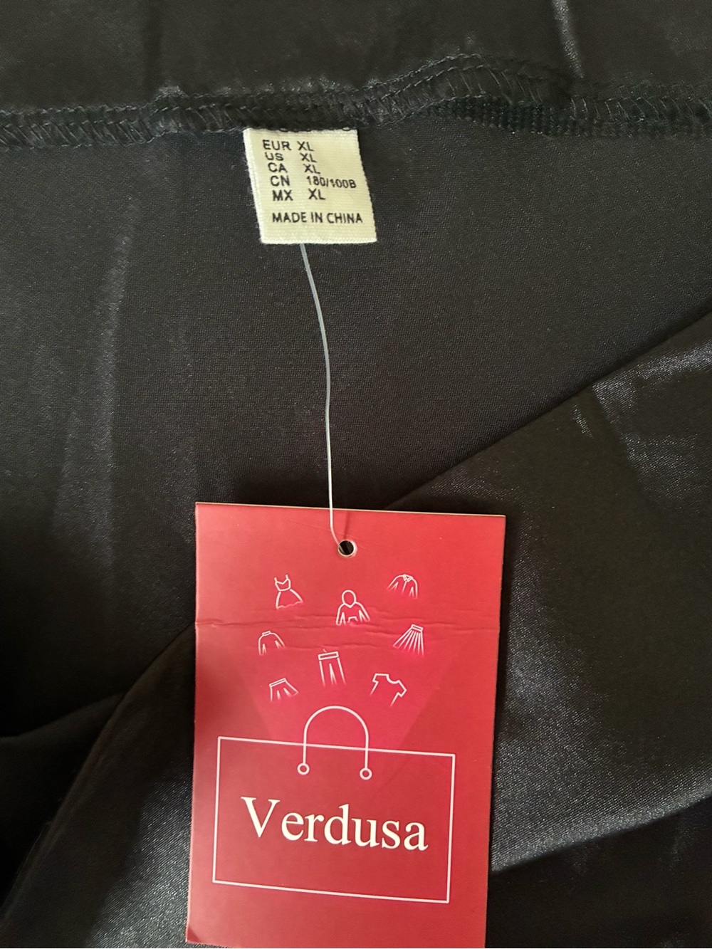 NWT-Verdusa Black Satin Skirt-Size XL - Picture 2 of 7